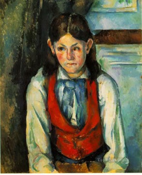 Paul Cezanne Painting - Boy in a Red Vest 4 Paul Cezanne